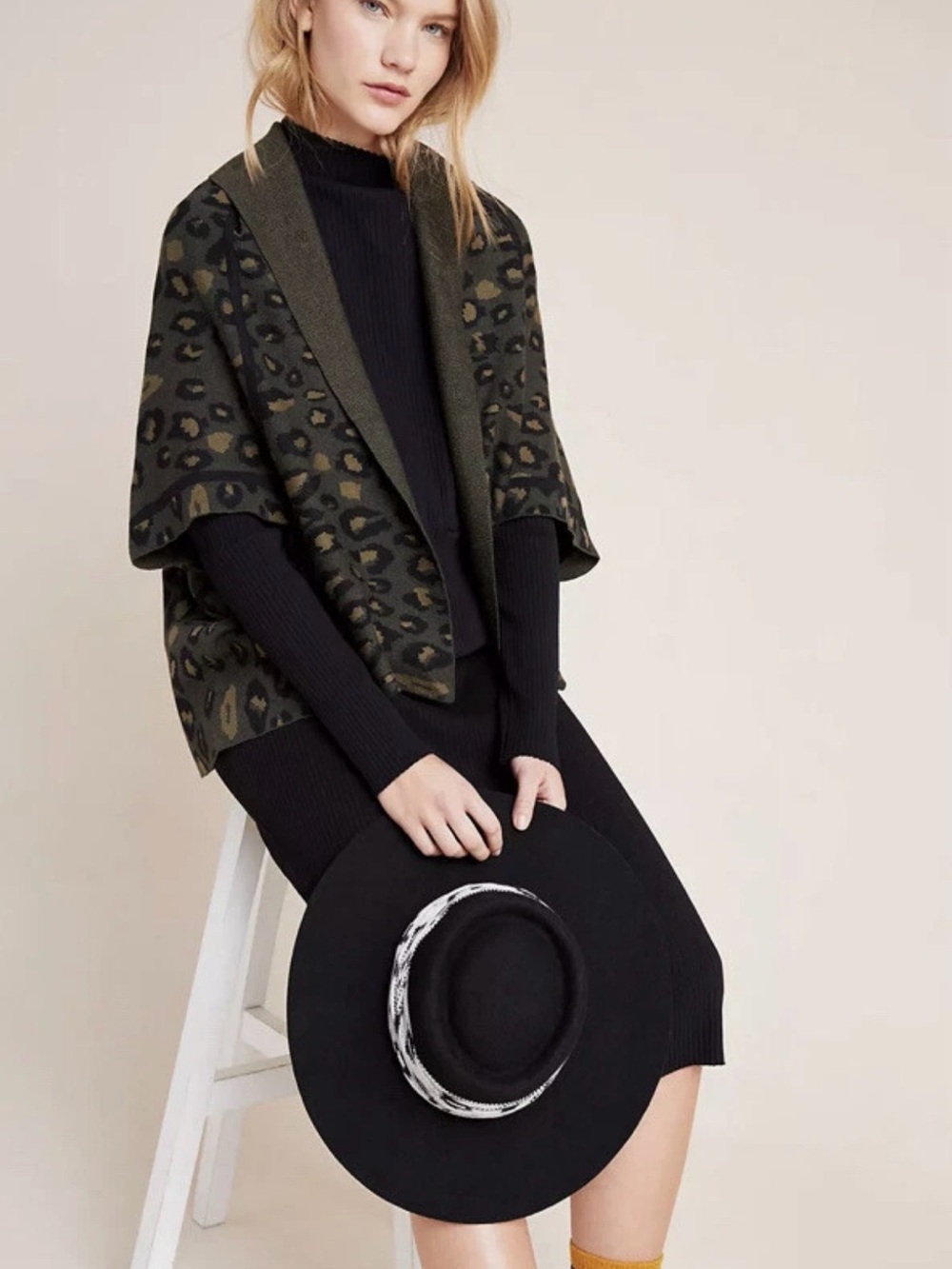 Anthropologie Akemi + Kin Terra Leopard Open Front Cardigan